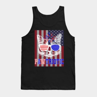 American Patriotic Cat Pawtriotic 4th July American Flag Tank Top